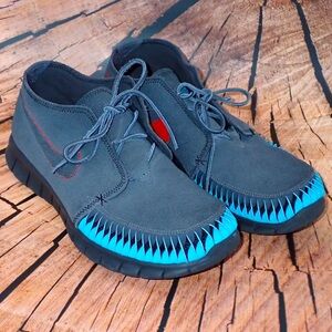 Nike N7 Free Forward Moc 2 Anthracite Moccasin Leather Shoes Sneakers Gray Blue